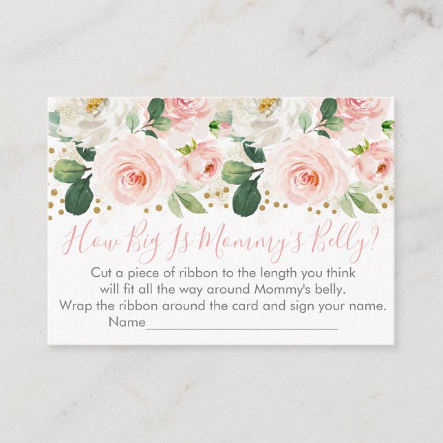  och Guld Blommigt hur stort Mamma Belly Game är Tilläggskort (Framsida)