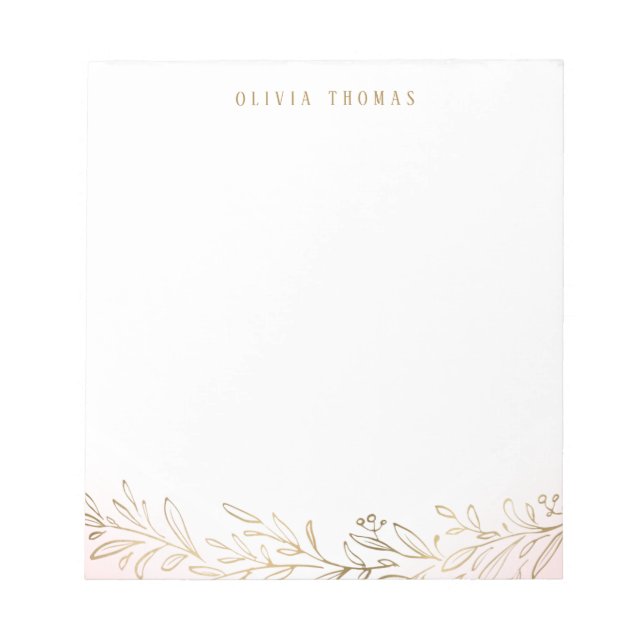  och guld botaniska personlig Stationery Anteckningsblock (Framsida)
