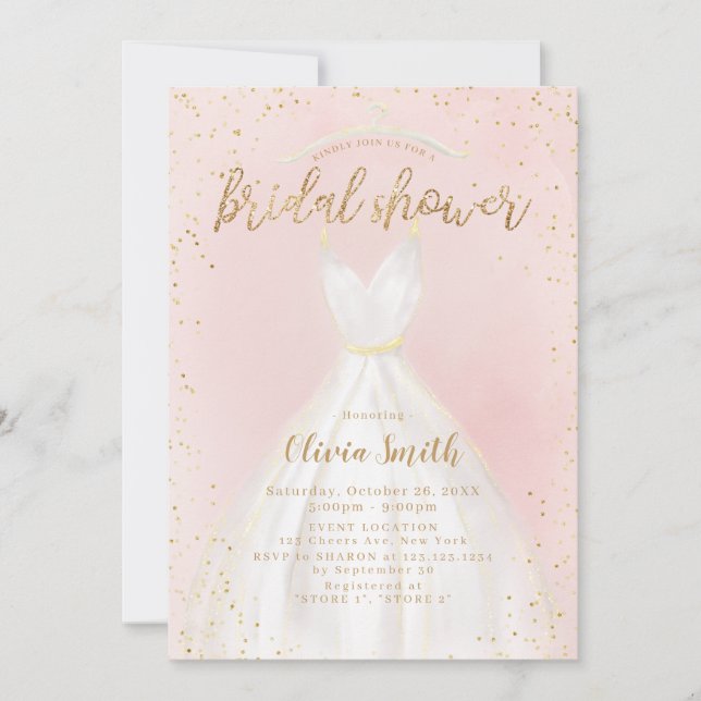  och Guld Elegant bröllop-Möhippan för nödsituatio Inbjudningar (Framsida)