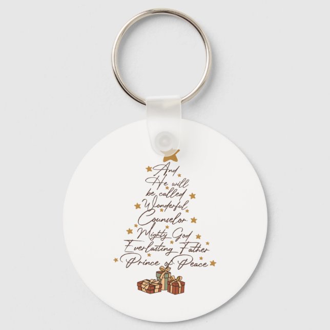 Och han kallas Jesus Julgran Christi Nyckelring (Framsida)