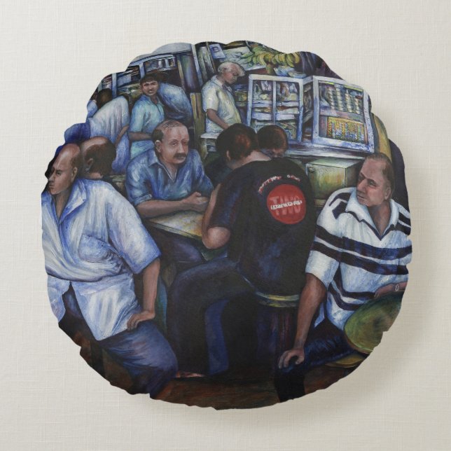 Och... Hon gifte sig med mailman, Singapore Rund Kudde (Framsidan)