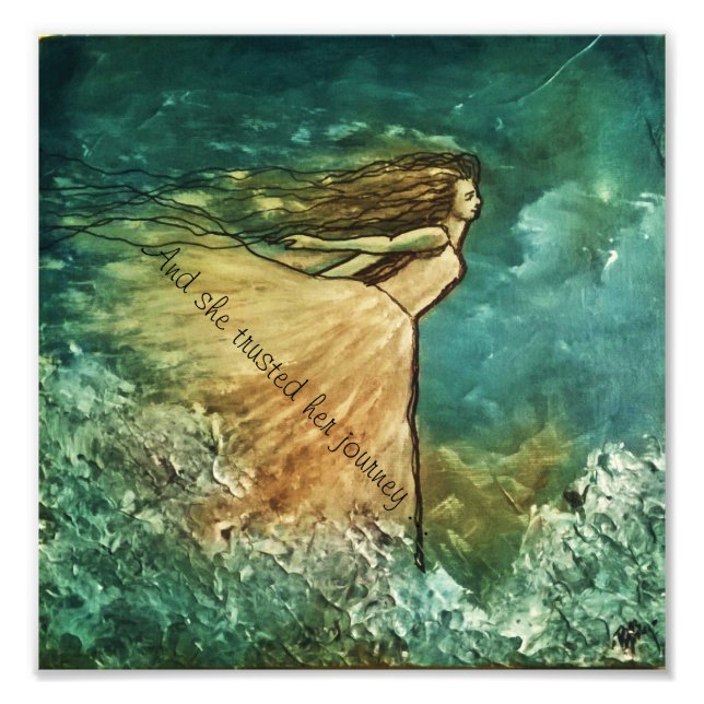 Och hon litade på hennes resa.. fototryck (Framsidan)