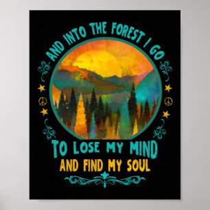 Och in i skogen går jag vandring camping sommarläg poster