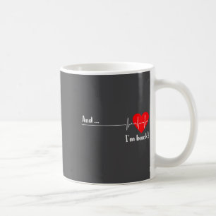 Och jag är tillbaka Ekg hjärtslag för kardiolog hj Kaffemugg