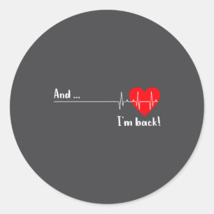 Och jag är tillbaka Ekg hjärtslag för kardiolog hj Runt Klistermärke