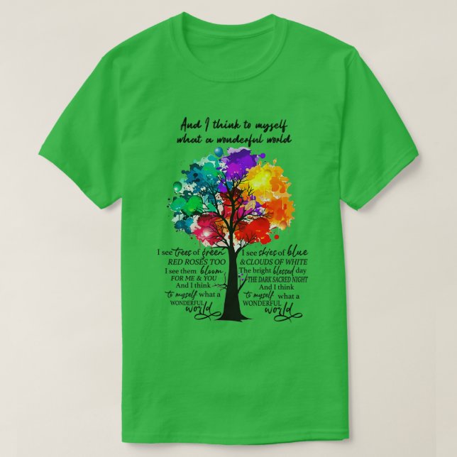 Och jag Tänka till mig vilken underbar värld Hippi T Shirt (Design framsida)