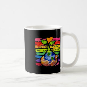 Och jag Tänkor till mig vilken underbar värld. Kaffemugg