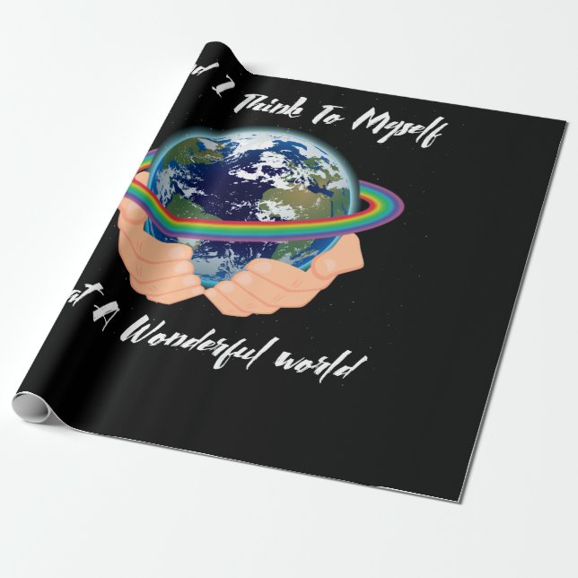 Och jag Tänkor till mig vilken underbar värld. Presentpapper (Utrullad)