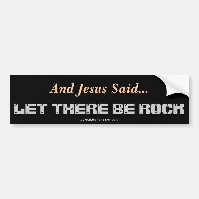 Och Jesus sade att. .LET DÄR ÄR STEN - bildekal (Framsidan)
