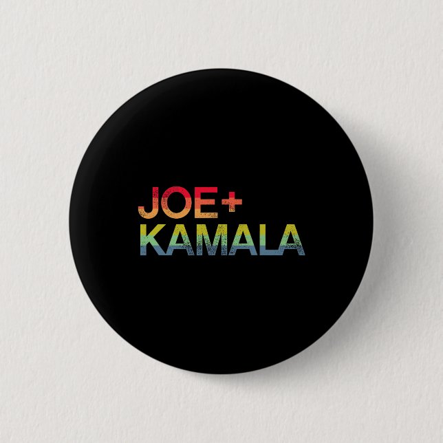Och Kamala Bold Retro Rainbow Pride Biden Harris Knapp (Framsida)