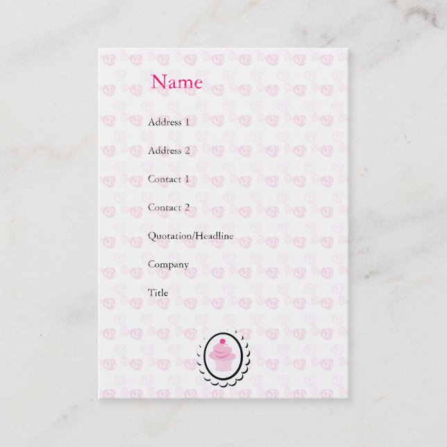 Och kummeln var Rosa och hon var liten Visitkort (Framsida)