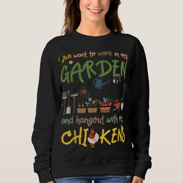  och kycklingar arbetar i Garden Hangout med T Shirt (Framsida)