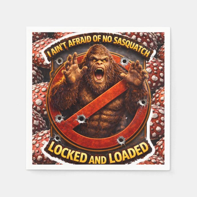 Och laddade servetter för Sasquatch-jaktklubben be (Framsidan)