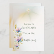  och latinsk Blommigt ,Baptisminbjudan till Guld K