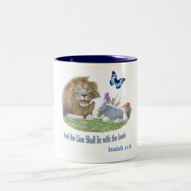 Och Lejona ska ljuga lampan Två-Tonad Mugg (Center)