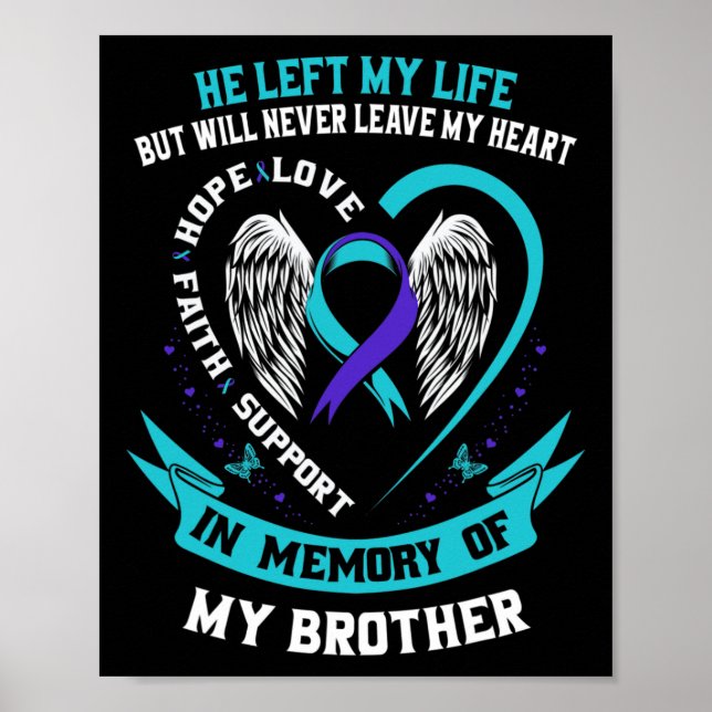 Och Lila till minne av min bror Suicide Awarene Poster (Framsidan)