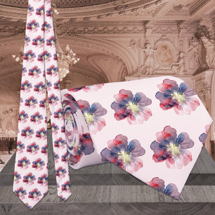  och marin vattenfärg, Blommigt Bröllop Slips