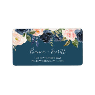 och marina blommor Adressetiketter för blå OSA