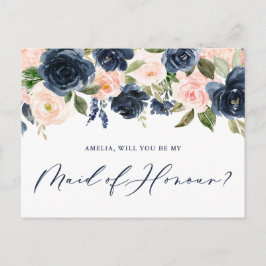 och marina blommor Frieri Maid of honor Vykort