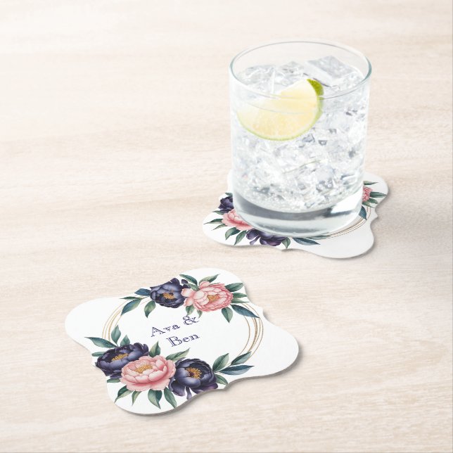  och marinblå Bröllop Underlägg Papper (Insitu)