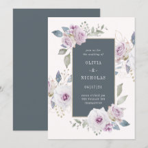 och mjuk violett Blommigt med Grått | Bröllop