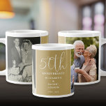 Och nu 2 fotominnesdag 50 Bröllop Jumbo Mugg<br><div class="desc">En 50-årsjubileum för elegant bröllop,  med 2 speciella foton och snyggtens typografi på guld. Designad av Thisisnotme©</div>