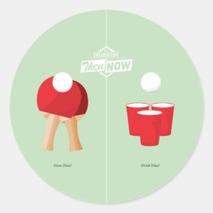 Och nu: Ping Pong Runt Klistermärke