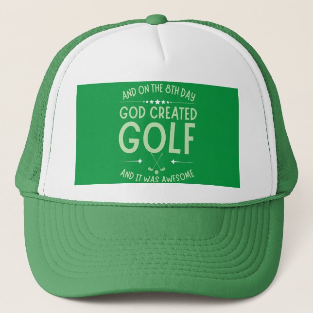 Och på 8:e dagen Skapat Gud Golf Lundny Bible Vers Keps (Framsida)
