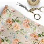 och persikofärgade Blommönstret Bröllop Presentpapper<br><div class="desc">och persikofärgat Blommönster med Bröllop-inslagning Pappert</div>