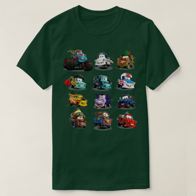 och Pixars Cars Många ärenden T Shirt (Design framsida)