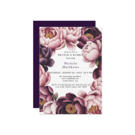  och Plum Peony WandeBrunch & Bubly Inbjudningar