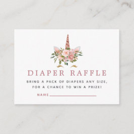  och Ro Guld Unicorn Baby Diaper Raffle Tilläggskort