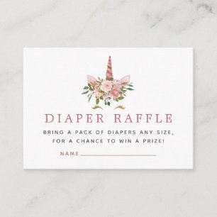 och Ro Guld Unicorn Baby Diaper Raffle Tilläggskort