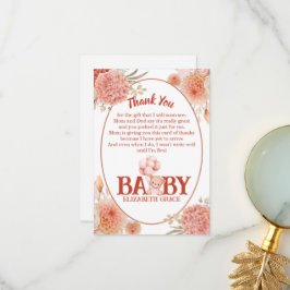 och Rosa Bear Baby Shower Tack Kort