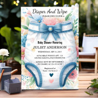 Och Rosa Blue Diaper och Wipe Baby Shower efter Pa