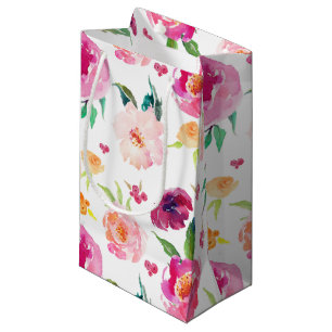  och Rosa Watercolor Peonies Mönster Gift Bag