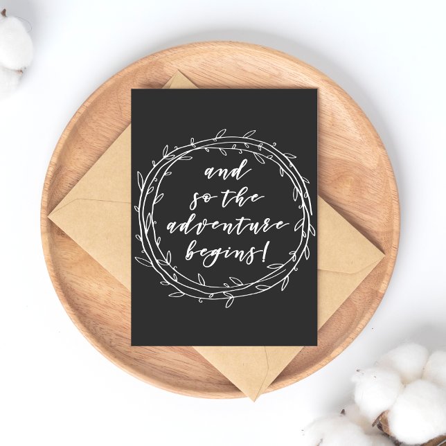 Och så börjar äventyr - handskrivet skript vykort (Skapare uppladdad)