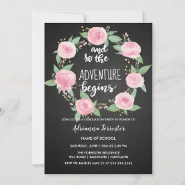 Och så börjar Äventyr| Kalkboard Student Inbjudningar