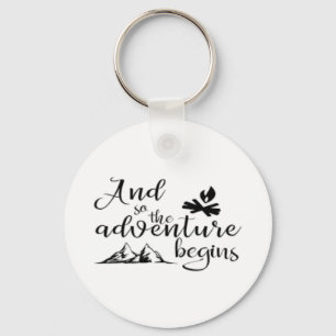 Och så börjar äventyr keychain nyckelring