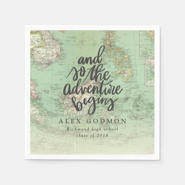 OCH SÅ BÖRJAR ÄVENTYR PAPPERSSERVETT (Framsidan)