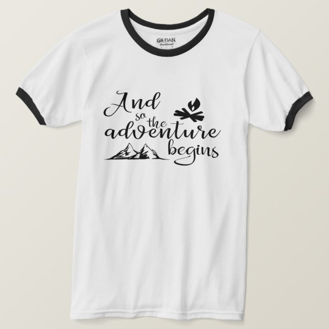 Och så börjar äventyr t shirt (Design framsida)