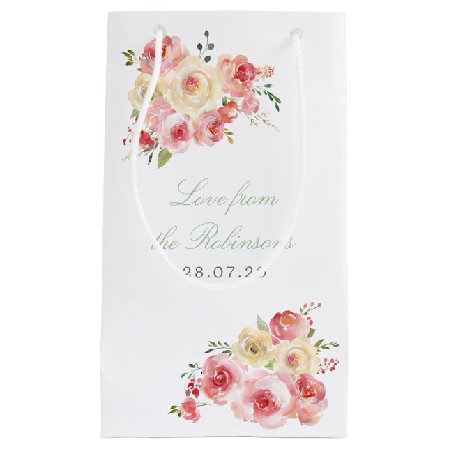  och Sage Grönt Blommigt Bröllop Tack (Framsidan)