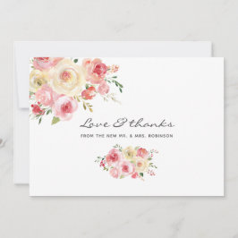  och Sage Grönt Vattenfärg Blommigt Bröllop Tack Kort