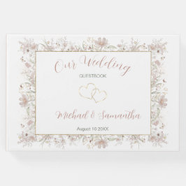  och Sage Wildblomma Vår bröllop Gästböcker