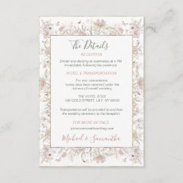  och Sage Wildblomma Vår bröllop Tilläggskort