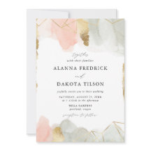  och sålda vattenfärgen Guld Geometric Bröllop