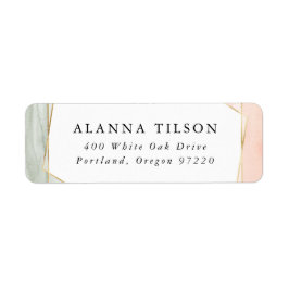  och sålda vattenfärgen Guld Geometric Bröllop Returadress Etikett