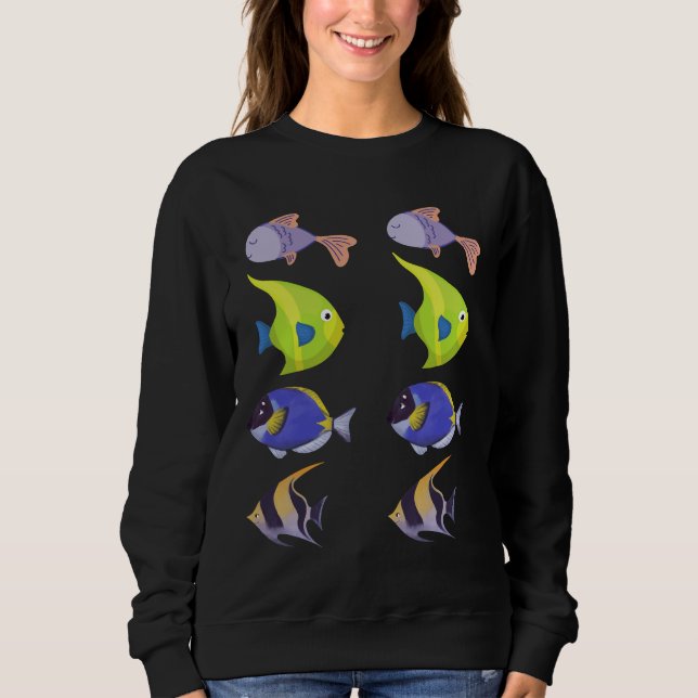 Och Sällsynt School of Swimming Fish T Shirt (Framsida)