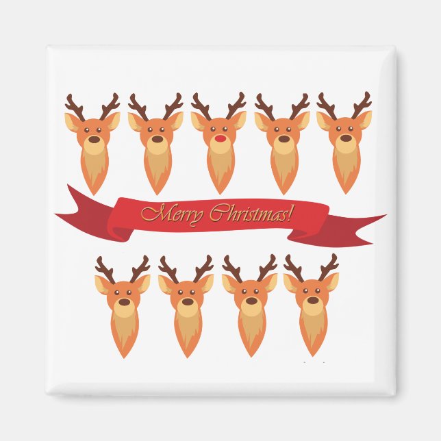 och Santa's Reindeer Magnet (Framsidan)