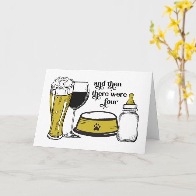 Och sedan fanns det fyra Grattis kort Baby (Gul blomma)